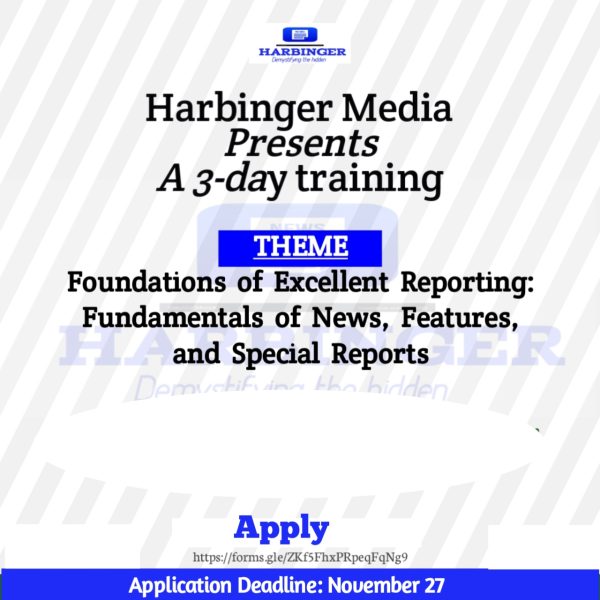 Harbinger Media to Host 3-Day Training for Aspiring Journalists