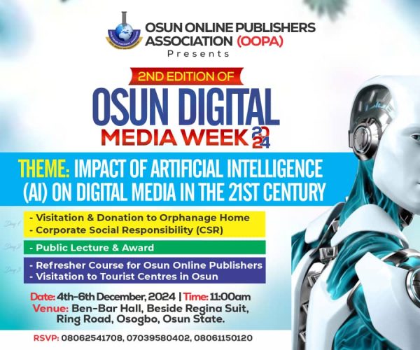 OOPA Unveils Activities for 2nd Osun Digital Media Week